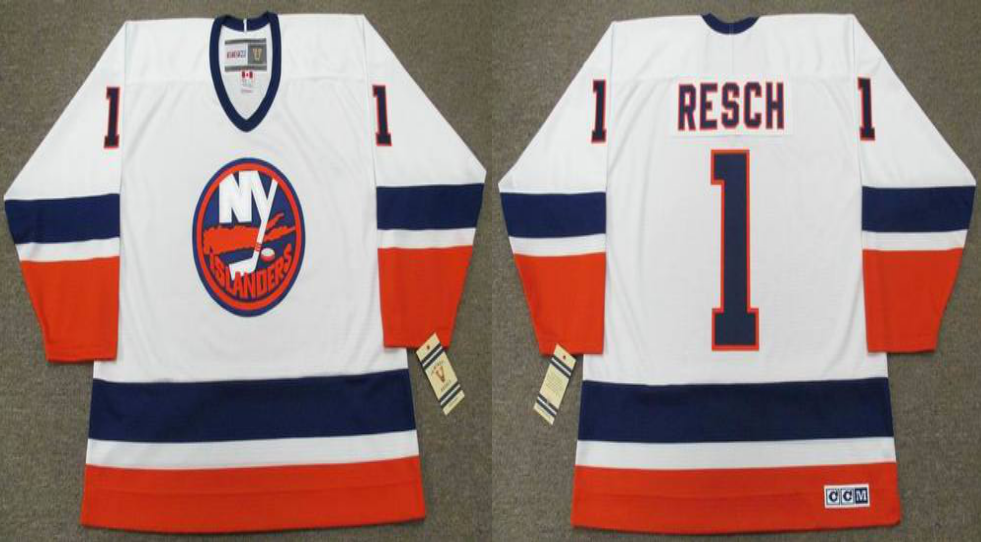 2019 Men New York Islanders #1 Resch white CCM NHL jersey